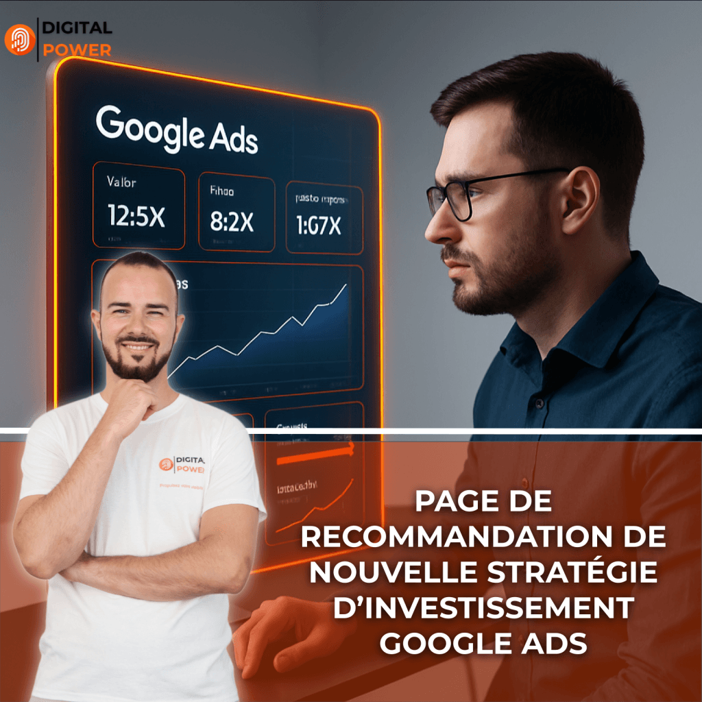 Page de recommandation de nouvelle stratégie d’investissement Google Ads