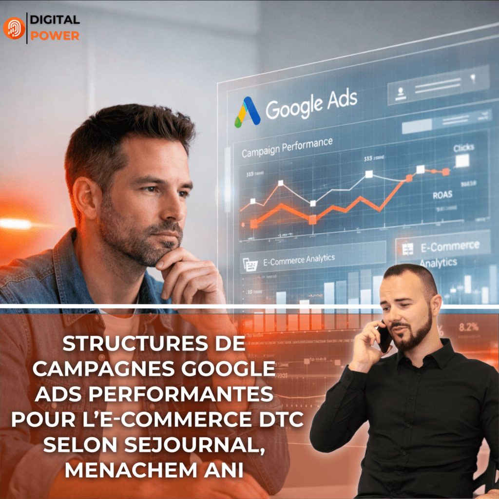 Structures de campagnes Google Ads performantes pour l’e‑commerce DTC selon sejournal, Menachem Ani