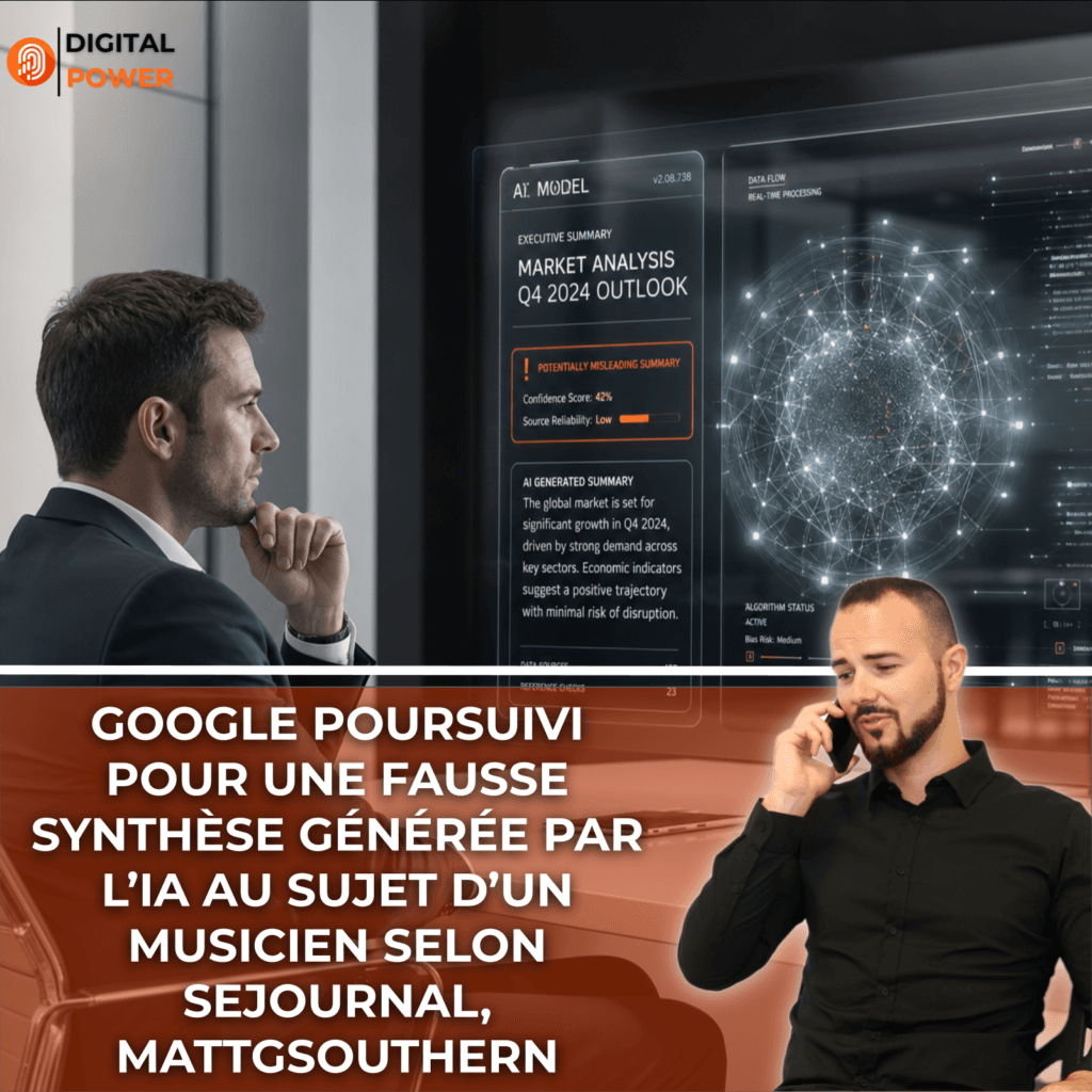 Google poursuivi pour une fausse synthèse générée par l’IA au sujet d’un musicien selon sejournal, MattGSouthern