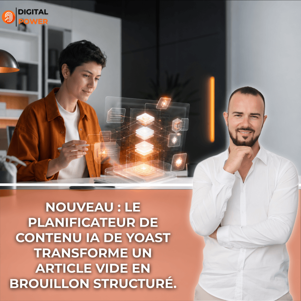 Nouveau : le planificateur de contenu IA de Yoast transforme un article vide en brouillon structuré.