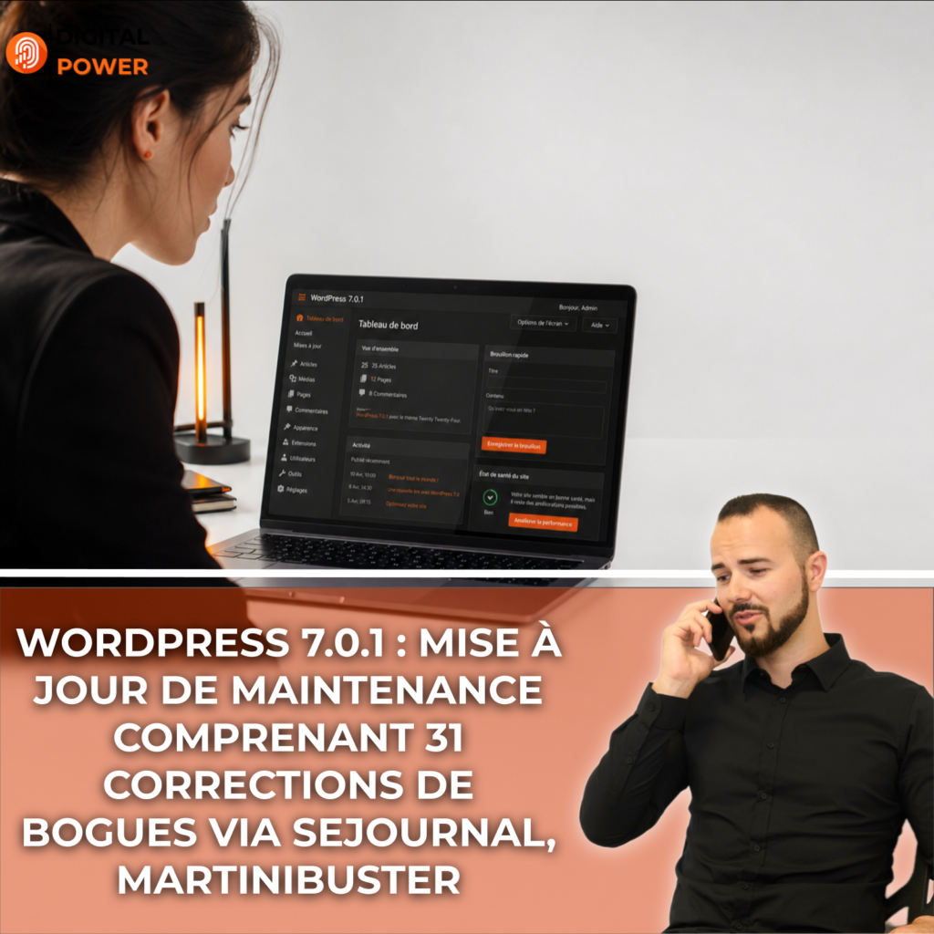 WordPress 7.0.1 : mise à jour de maintenance comprenant 31 corrections de bogues via sejournal, martinibuster